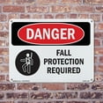 thumbnail image 5 of Fall Protection Required OSHA Danger Rigid Plastic Sign 18 Inch x 12 Inch - 5 Pack, 5 of 8