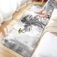 thumbnail image 3 of Rustic Farmhouse Bath Mat, Farm Gray Daisy Floral Flowers Butterfly Country Wooden Bath Rug for Bathroom, Grey White Bath Mat Soft Non Slip Bath Rugs, 16X48IN, 3 of 5