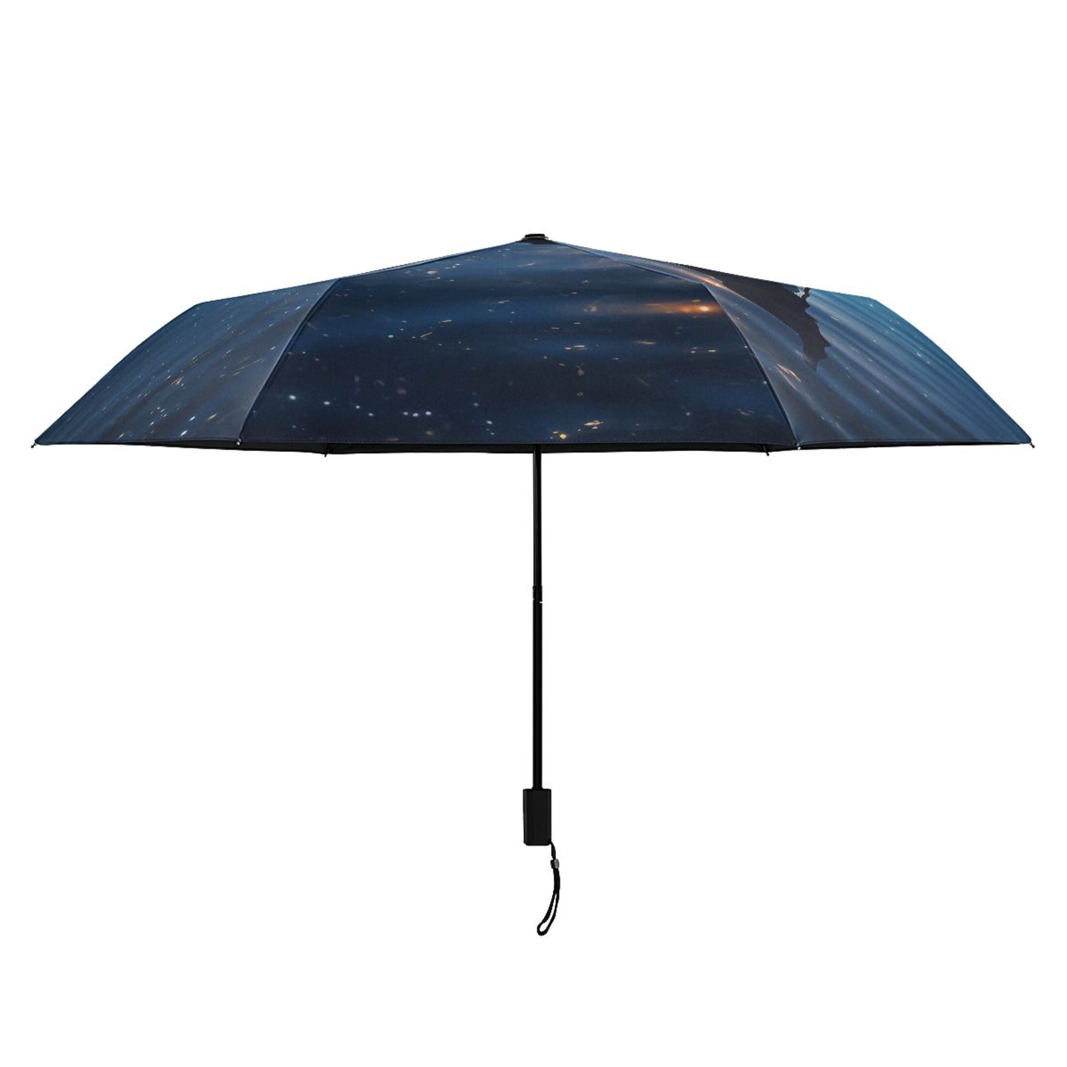 Boat in Night Compact Sun Umbrella Windproof Travel Umbrellas for Rain Strong Portable UV Protection