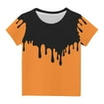thumbnail image 2 of naisibaby Summer Boys Girls Crew Neck Short Sleeve Top, Kids Funny Graphic Casual Daily T-Shirt Orange 3-4 T, 2 of 5