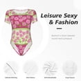 thumbnail image 6 of The Xecao Flowers Women's Crew Neck Body Suit, a short-sleeved bodysuit and basic swimsuit, both comfort and style for dating and daily life, 6 of 9