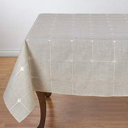

Fennco Styles Beautiful Embroidered Check Pattern Decorative Tablecloth