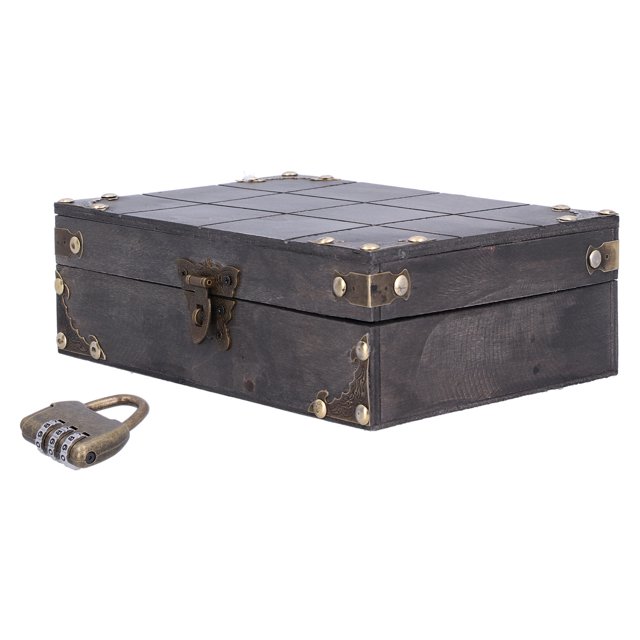 Caja de almacenamiento de joyas caja de recuerdos de madera vintage caja decorativa hecha a mano con hebilla accesorios de fotografía cofre de joyería antigua para joyas ANGGREK Otros