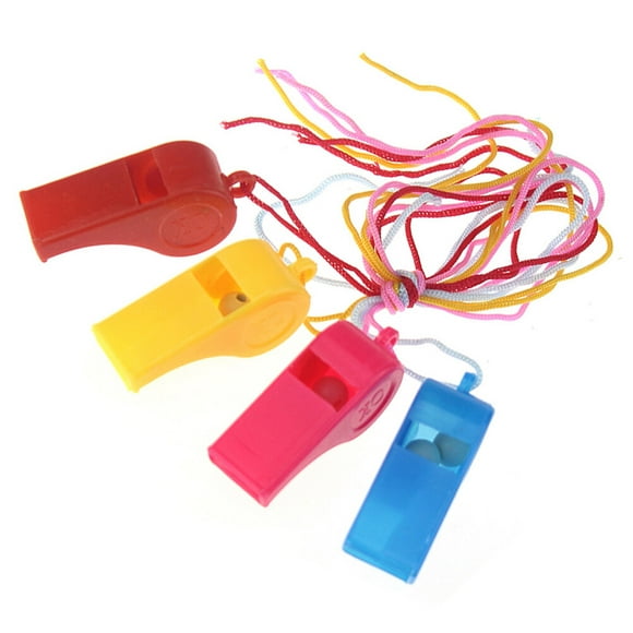 EeaseMX 72 silbatos de juego ABS para animar a los salvavidas, llavero colgante con cordón para niños, para acampar al aire libre y senderismo (colores variados)