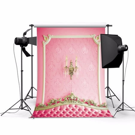3FT x 5FT Pink Headboard Background Photography Backdrop Screen Video Studio Photo Curtain