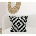 thumbnail image 2 of 24" X 24" Black and White Geometric Cotton Zippered Pillow, 2 of 5