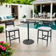 thumbnail image 2 of Outdoor Seating Modern Outdoor 2PC Bar Stools, Aluminum Patio Bar Chair with Ergonomic Backrest, Tapered Legs, Footrest, Ember Black, Sunbrella Cushion, Weather-Resistant, for Garden, Poolside, and K, 2 of 10