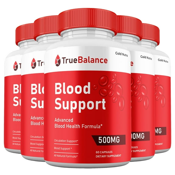 True Balance Capsules, True Balance Pills Blood Support Supplement Maximum Strength All Natural, 30 Day Supply per Bottle (5 Pack)