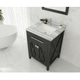 thumbnail image 3 of Wimbledon 24" Espresso Bathroom Vanity with White Stripes Marble Countertop, 3 of 5