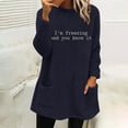 thumbnail image 2 of WREESH Womens Fashion Sweatshirt Fuzzy Fleece Crewneck Sweatshirt Print Pullover Plus Size Long Sleeve Tops Round- Neck And Winter Loose Pocket Warm Blouse Tops Navy, 2 of 4