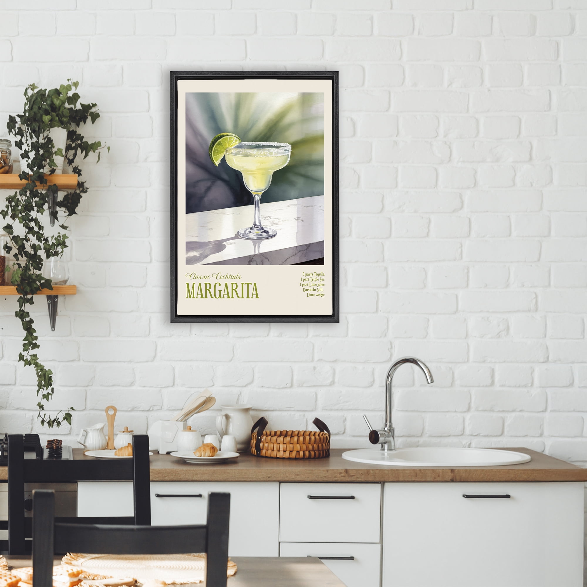 Stupell Industries Margarita on Marble Black Framed Floater Canvas Wall Art, design by Andreas Magnusson