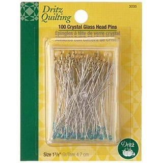 Dritz 61 Glass Head Pins, Extra Fine, 1-3/8-Inch (250-Count) , White