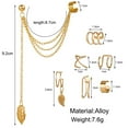 thumbnail image 2 of Dengmore Earrings 7PCS Ear Clip Set Of Creative Personality Double Cartilage U-shaped, 2 of 5
