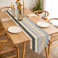 thumbnail image 3 of Geometric Bohemia Table Runner 90 Inches Long Stripes Brown Yellow and Black Table Runners for Dining Room Tabletop Dresser Scarf Home Party Banquet Wedding Holiday Decoration, 3 of 9