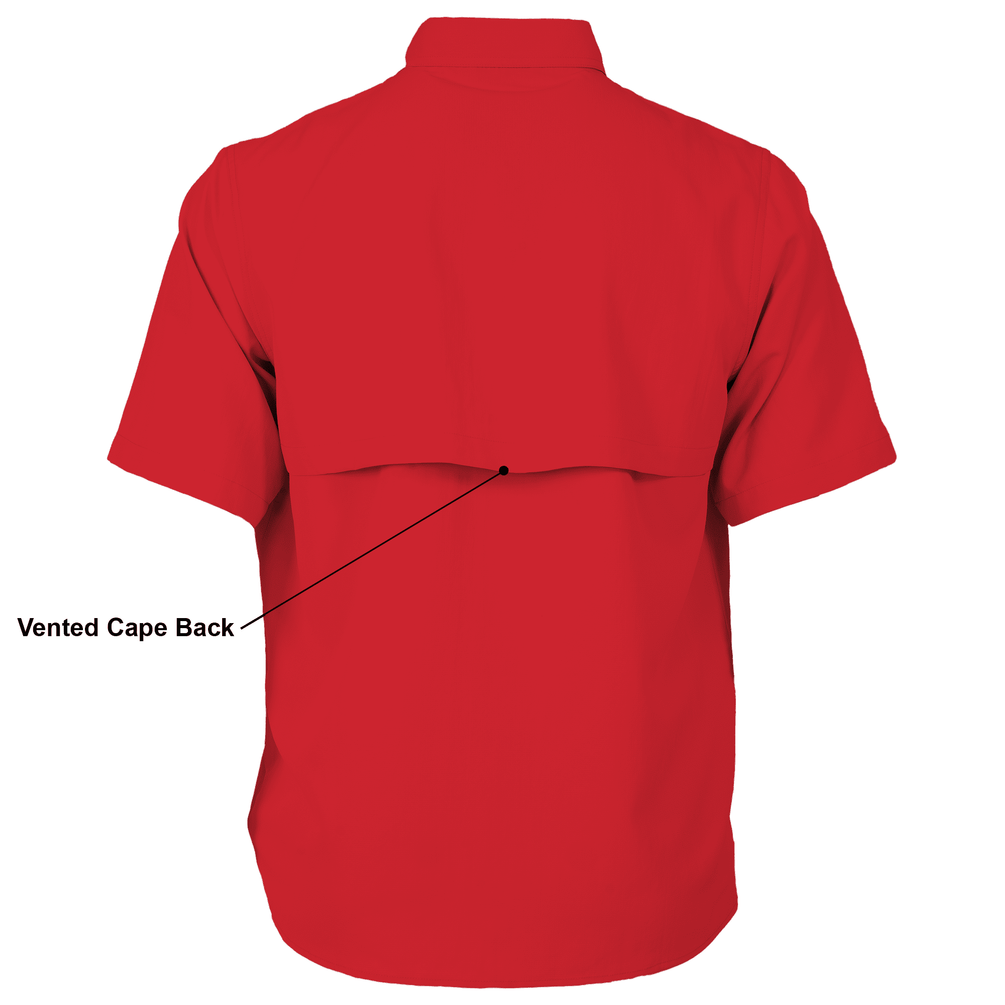 Kings River Men's Short Sleeve Fishing Guide Shirt, Red, Size Large