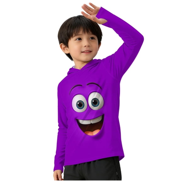 MGDXOX Kids Long Sleeve UPF50 Sun Protection Hoodie Shirt Quick Dry Fabric Spring Summer Outdoor Hiking Camping Wear Purple 130