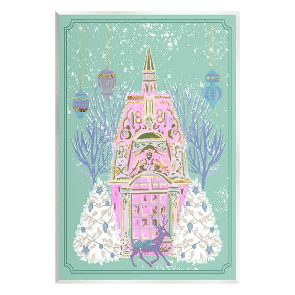 Stupell Industries Pastel Holiday Snowy Architecture Graphic Art Unframed Art Print Wall Art, Design by Melissa Wang