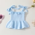 thumbnail image 5 of Girl Summer Cotton And Linen Camisole Short Shirt Shorts And Toddler Suits, 5 of 9