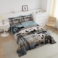 thumbnail image 3 of Garden Windmill Comforter Set Pinwheel Winnower Bedding Set Twin,Animal Farm House Quilt Retro Country Wooden Board Duvet Insert,Cottage Old Barn Door Lodge Cabin Sketch Drawing Farmhouse Decor, 3 of 5
