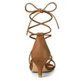 thumbnail image 4 of Sandalias de Tiras con Tacón de Gatito Allegra K para Mujer Marron oscuro 36, 4 of 7