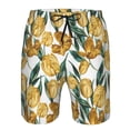 thumbnail image 4 of Wukai Yellow Tulips Print Beach Trunks with Compression Liner Swimsuit Quick Dry Beach Sports Shorts with Pocket-XX-Large, 4 of 8