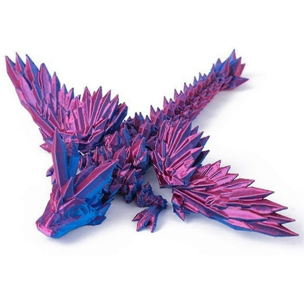3D Printed Gemstone Dragon Gift Gradient High-End Figure Eco-Friendly Crystal Dragon Toy Figure,Pur