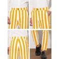 thumbnail image 6 of Unique Bargains Men's Striped Pants Business Skinny Fit Color Block Trousers 30 Yellow White, 6 of 6