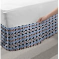 thumbnail image 2 of Mosaic Bed Skirt, Abstract Geometric Shapes in Traditional Ottoman Ceramic Tiles Effect, Elastic Bedskirt Dust Ruffle Wrap Around for Bedding Decor, 4 Sizes, Lavender Blue Pastel Pink, by Ambesonne, 2 of 2