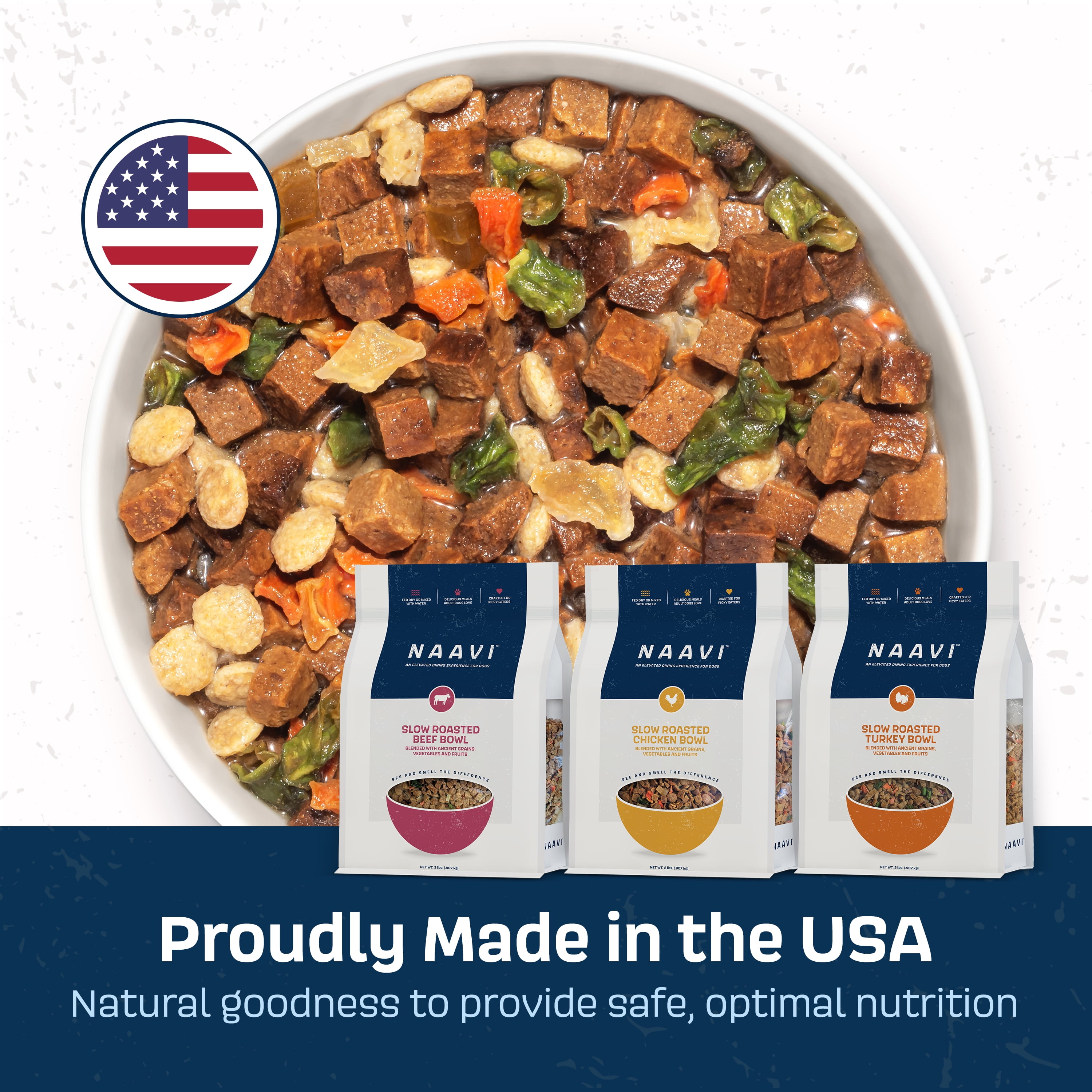 Naavi Slow-Roasted Beef Bowl Dry Dog Food, 2 lb Bag