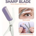 thumbnail image 2 of Eyebrow Trimmer Scissor for Women Men, 2026 New 2 in 1 Professional Eyebrow Scissors with Comb, Eyebrow Cutter Hair Removal Eyebrow Scissors Makeup Tool (Purple), 2 of 8