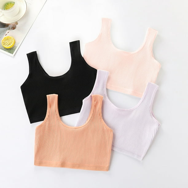 YUMILY Age 8-14 Growing Girls Racerback Training Bras Cotton Bralette Set  with No Padding : : Clothing, Shoes & Accessories