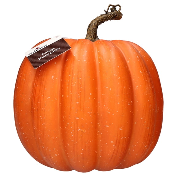 Tall Foam Pumpkin Tabletop Decoration, Orange, 8", Fall by Way To Celebrate