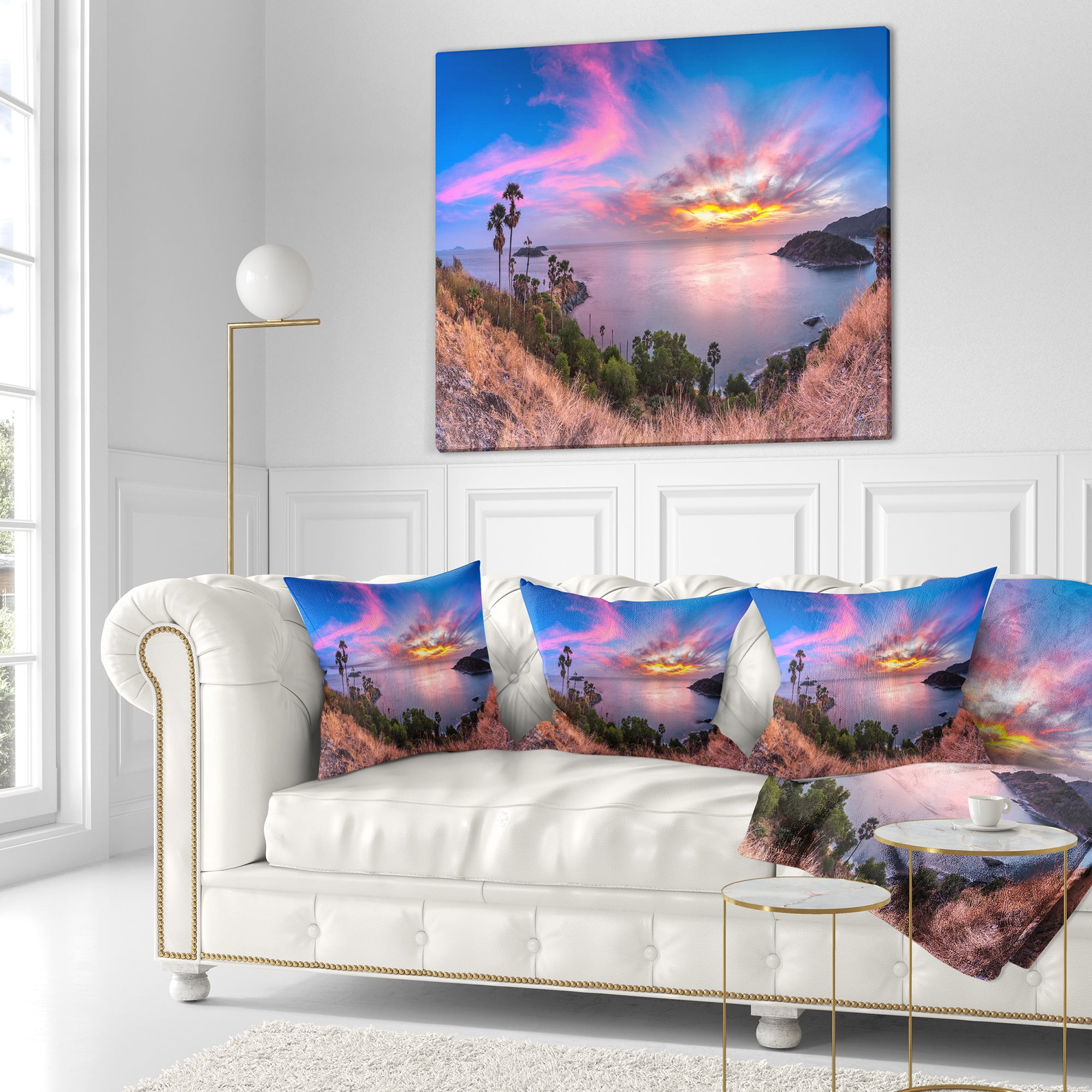 Designart Promthep Cape Best Phuket View Point - Seashore Throw Pillow - 18x18