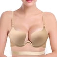 thumbnail image 2 of Women Multi-Way Convertible Bra Low Back Halter Invisible Underwear Bra Beautiful Back Gather Bra, 2 of 9