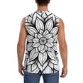 thumbnail image 4 of Lsque Mandala Floral Line Art Print Men's Cotton Blend Sleeveless Muscle Shirts (S-3XL)- Moisture Wicking, Odor Protection, UPF 30+,XX-Large, 4 of 8