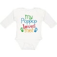 thumbnail image 3 of Inktastic My Poppop Loves Me Grandchild Boys or Girls Long Sleeve Baby Bodysuit, 3 of 5