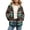 Aztec Geometric Print, variant on Grey Bat Print Women's Sherpa Lined Fuzzy Jacket Button Front Warm Winter Outerwear with Side Pockets, Long Sleeve Casual Halloween Style Coats for Daily Wear