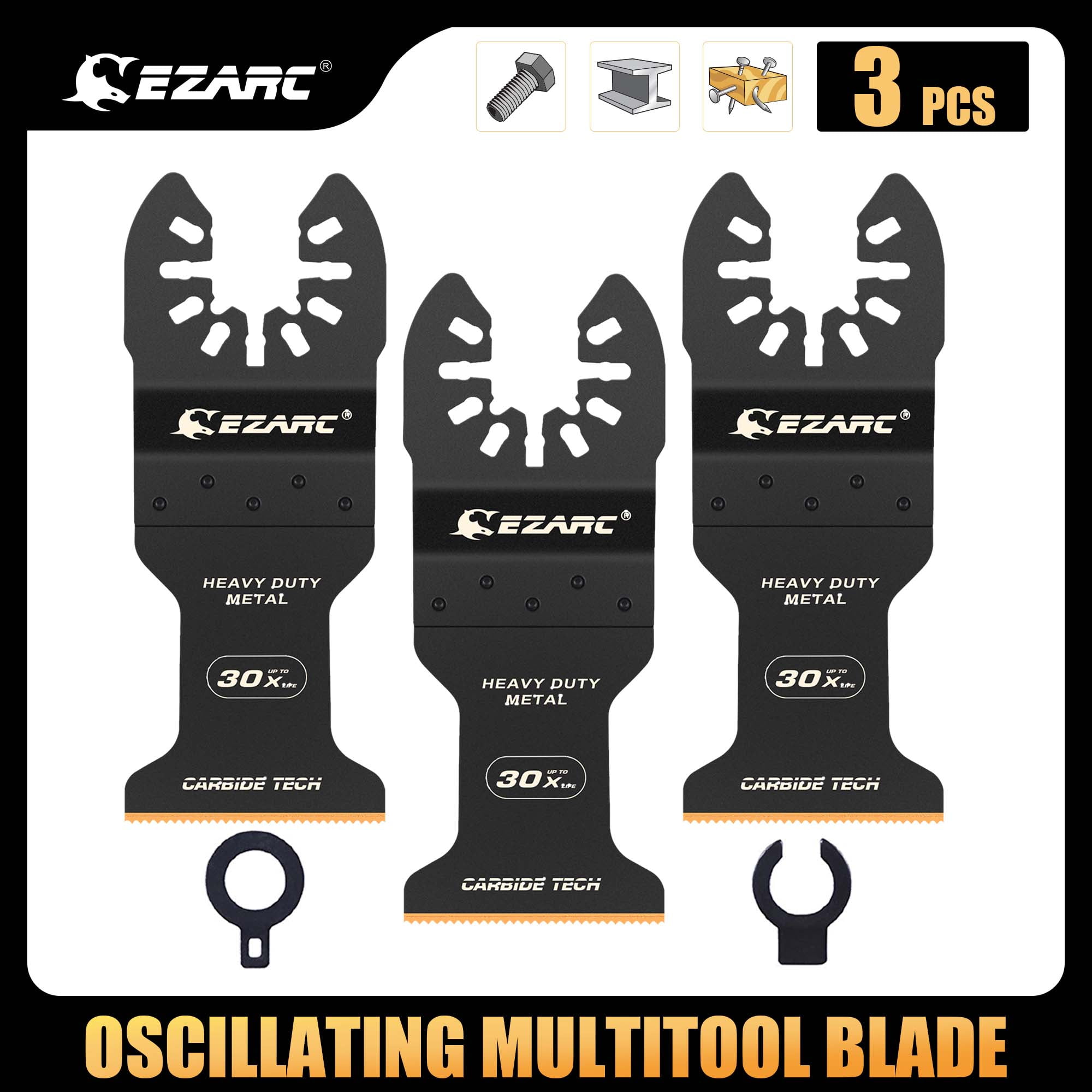 Ezarc Oscillating Tool Blades Carbide Multitool Saw Blades For Hard