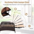 thumbnail image 5 of Gymax PE Rattan Chaise Lounge Chair Armrest Recliner Adjustable Pillow Mix Brown, 5 of 10