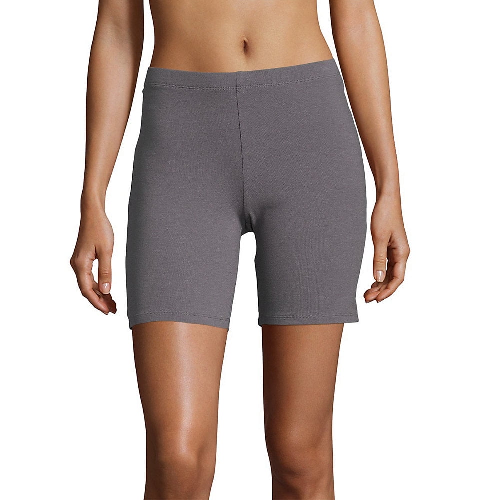 hanes women's stretch cotton bike short