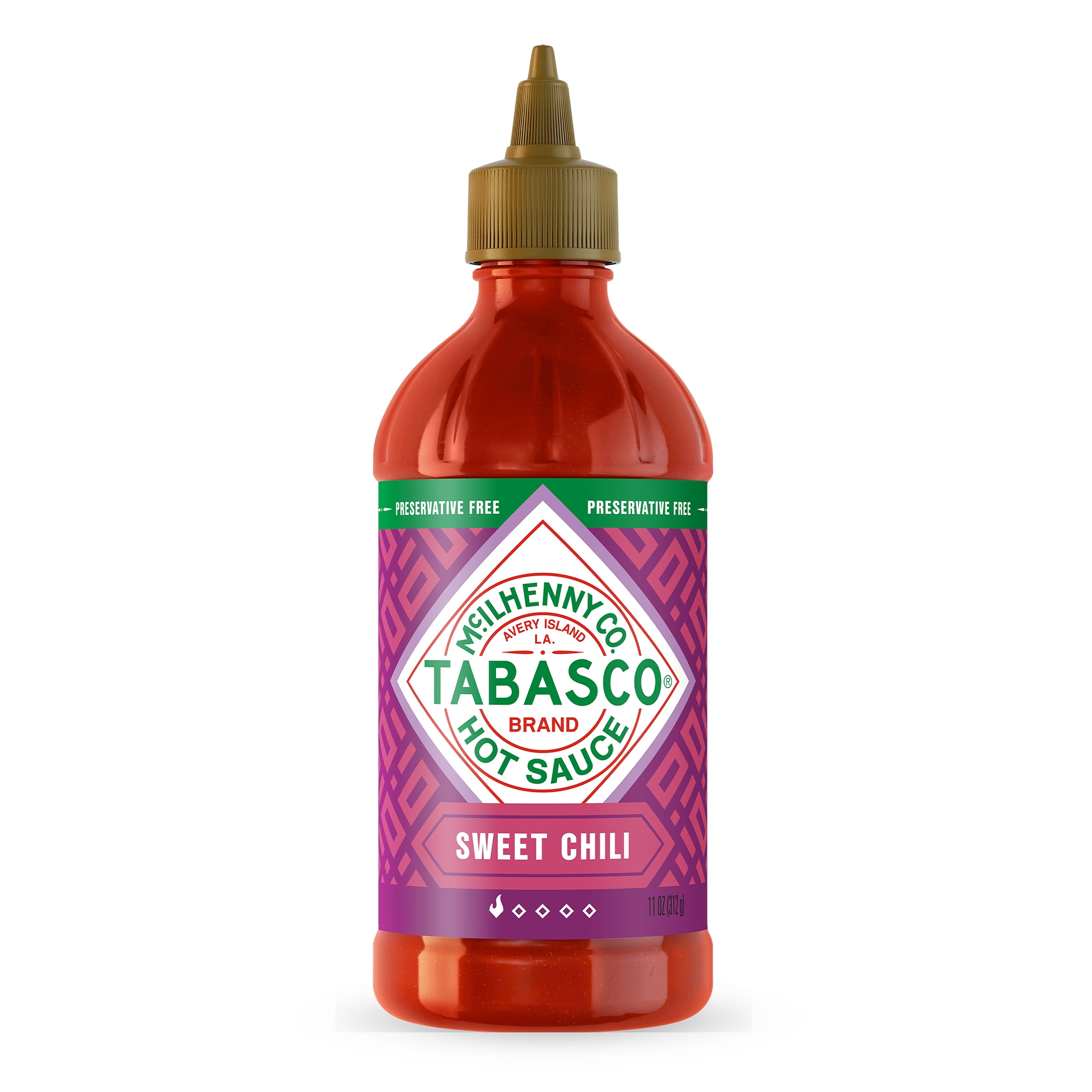 (3 pack) Tabasco Sweet Chili Sauce, 11 oz Regular Squeezable Plastic Bottle, Liquid Form, Gluten Free