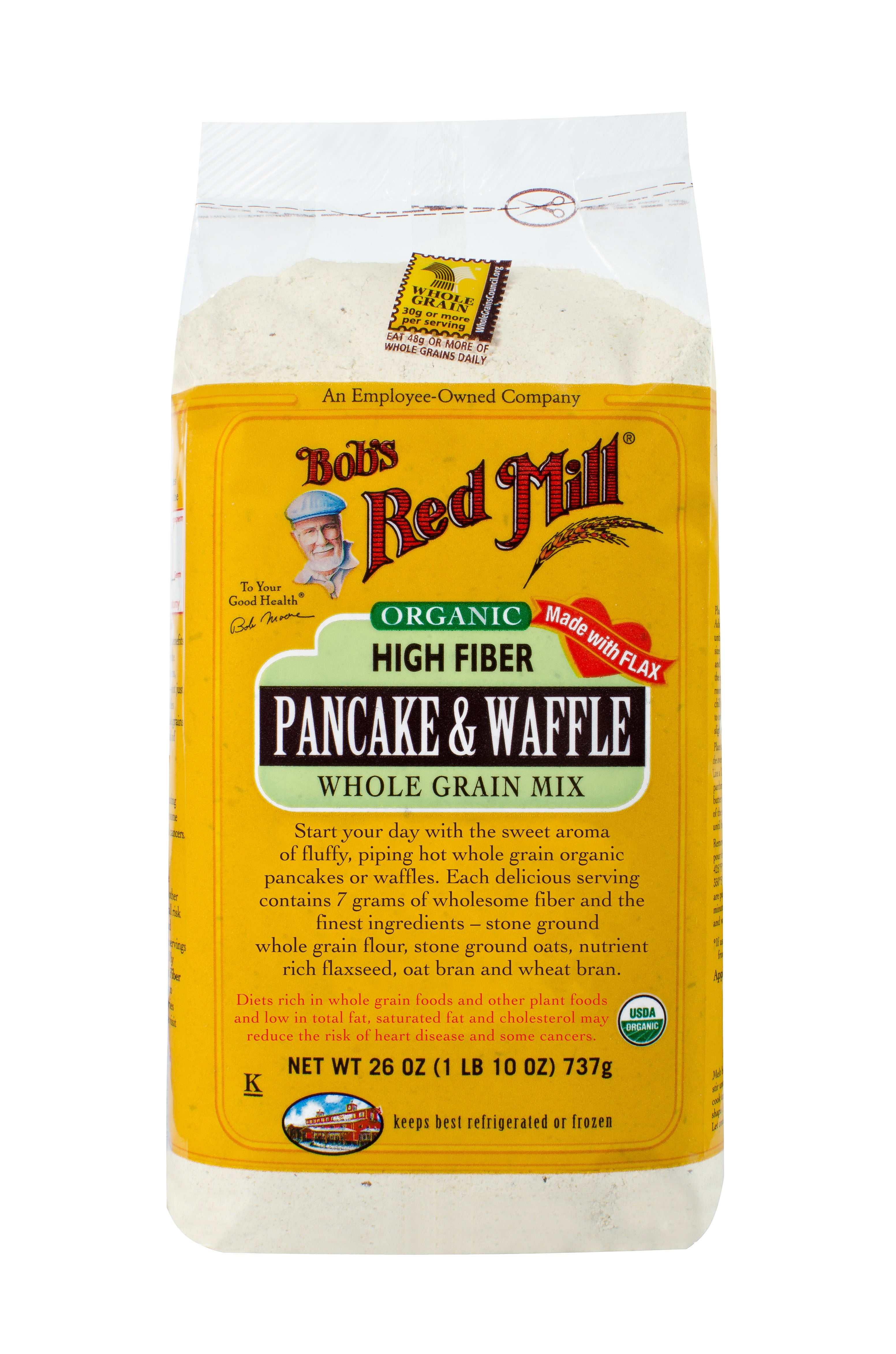 Bobs Red Mill Organic High Fiber Pancake & Waffle Mix, 26 Oz by Bob'S Red Mill