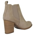 thumbnail image 3 of Soda Women Ankle Boots Slip-On Booties Elastic Shaft Pointed Toe Block High Heel PHYSIC-S Beige Taupe 9, 3 of 3