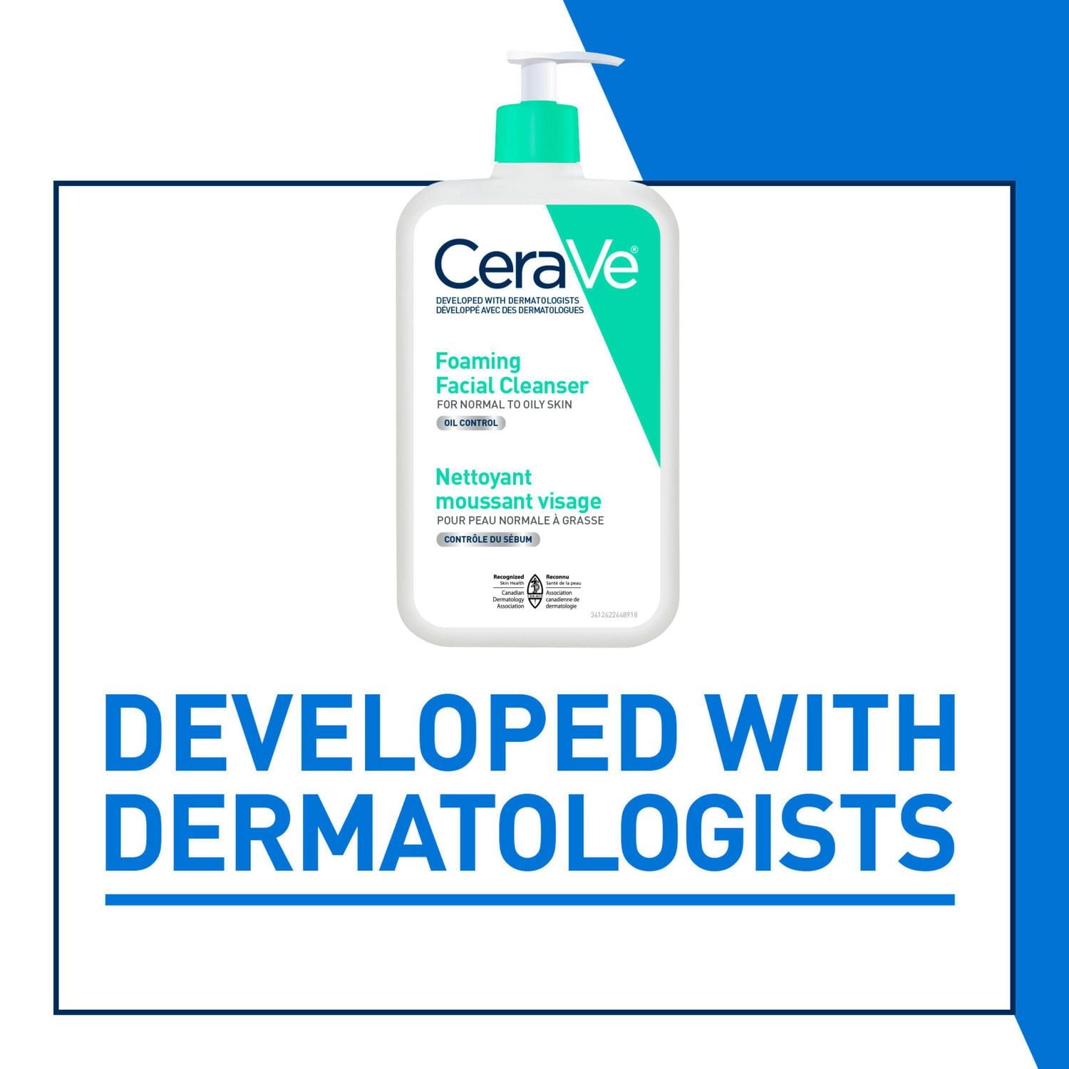 CeraVe Nettoyant Moussant, Gel Nettoyant avec Céramides et Niacinamide pour Peau Normale à Grasse, 562 ml