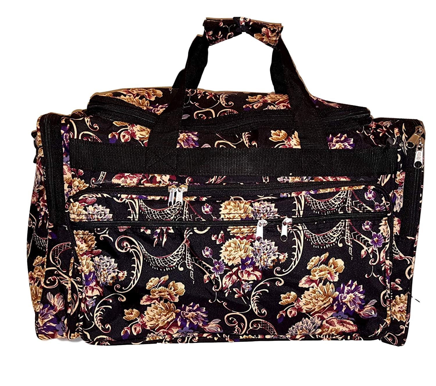 22 inch Fashion Multi Pocket Gym Dance Cheer Travel Carry On/Duffel Bag (Blank Autumn Floral