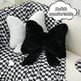 thumbnail image 3 of 2 Pack Black Soft Furry Bow Throw Pillows Home Decor For Bed Couch Living Room, 3 of 7