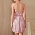 thumbnail image 5 of Warop Women's Satin Nightgown, Fashionable Sexy with Lace Trim, Sleeveless Spaghetti Strap V-Neck, for Sleep and Lounge Wear, 5 of 5