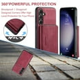 thumbnail image 3 of For Samsung Galaxy S24 Case, Detachable 2 in 1 PU Leather Zipper Wallet Case for Women Men with RFID Blocking Removable Card Holder Slot Magnetic Closure Shockproof Protective Phone Cover,Red, 3 of 10