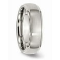 thumbnail image 4 of Stainless Steel Polished With Brushed Center 7mm Ridged Edge Band (Size 9.5) Made In China sr85-9.5, 4 of 4