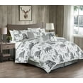 thumbnail image 2 of Chezmoi Collection Denver 7-Piece Southwestern Cabin Lodge Comforter Set, White Black Gray Grizzly Bear Wolves Moose Pine Tree Mountain Printed Microfiber Bedding, California King, 2 of 9